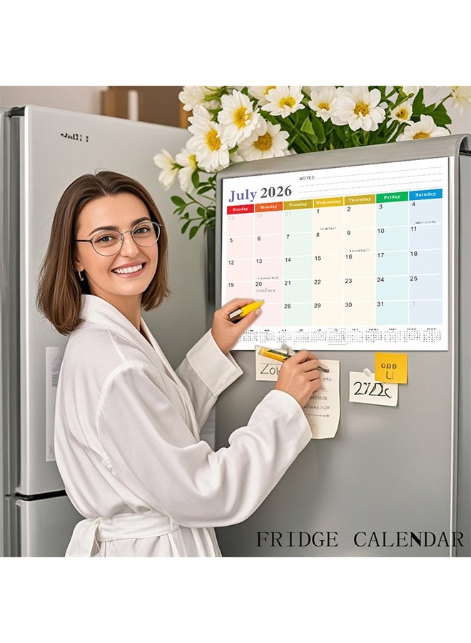 التقويم المغناطيسي للثلاجة، تقويم جداري لمدة 18 شهرًا من يناير 2026 إلى يونيو 2027، تقويم الثلاجة مناسب لحفظ التواريخ المهمة، مثالي للترتيب - Image 5